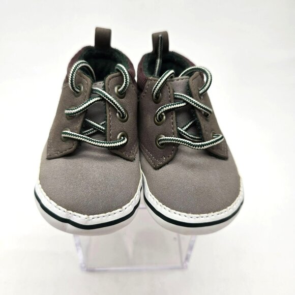 Gymboree Toddler Boys Gray Brown Faux Suede Lace-Up Ankle Boots Size 2 jj3734 - Picture 4 of 8